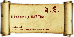 Mititzky Réka névjegykártya